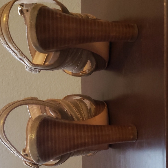 Coach Brynne Leather Strappy Sandal Chunky Heels - Picture 5 of 12